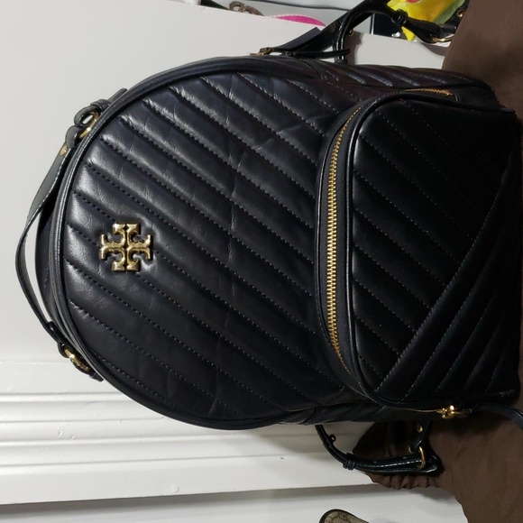 Tory Burch Handbags - Tory Burch Black and Gold Quilted Backpack